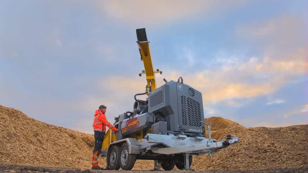 ARB Max D45 drum chipper aerial view