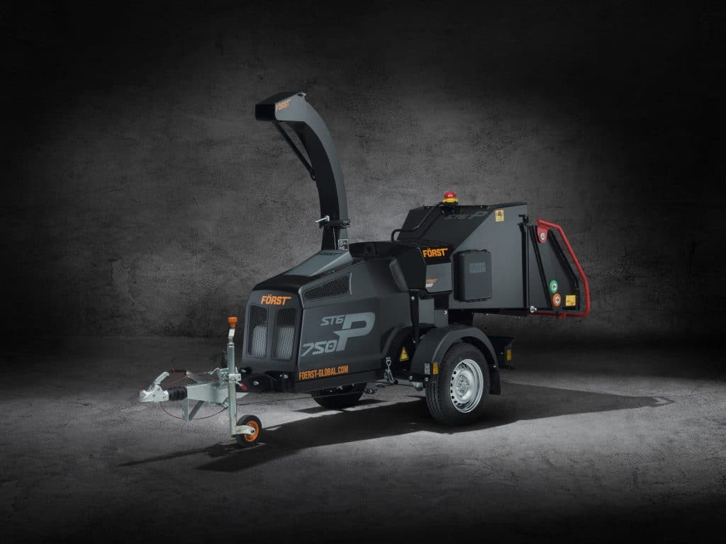 Forst ST6P 750 towable wood chipper front left angle