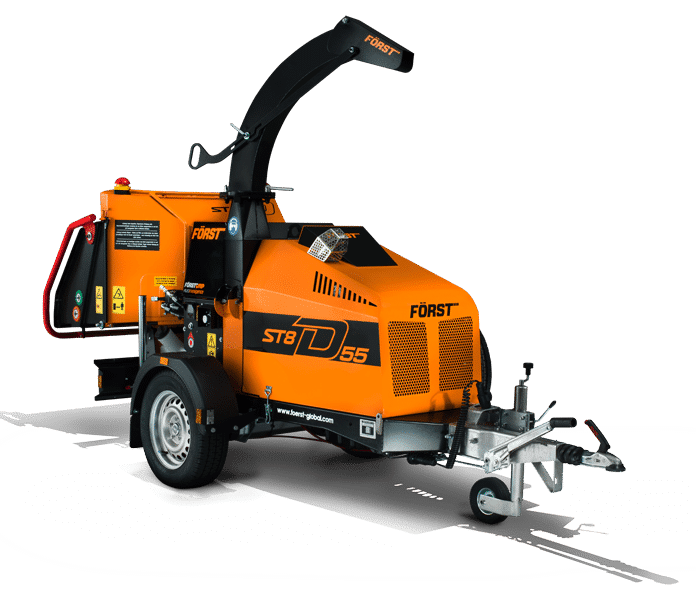 Forst ST8D 55 diesel 8 inch towable wood chipper