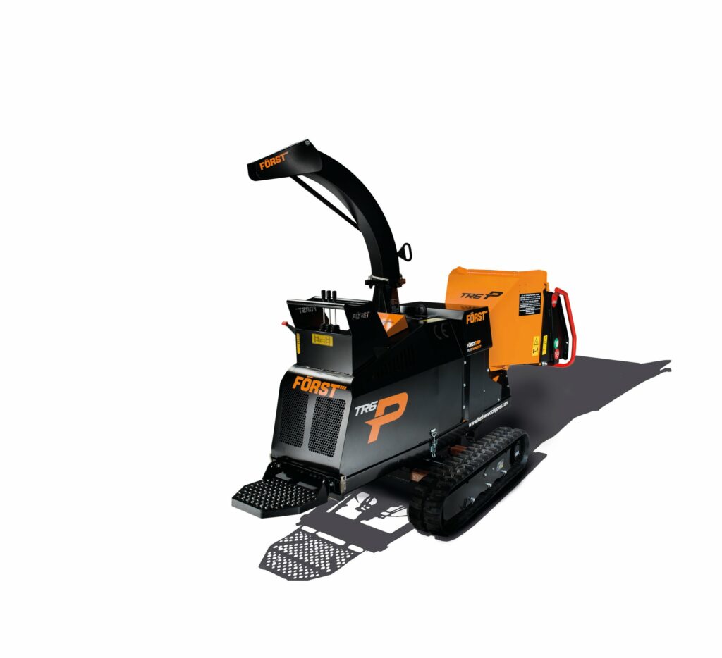 Forst TR6P tracked 6 inch wood chipper three-quarter view