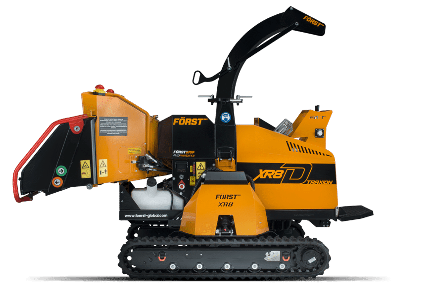 Forst XR8D Traxion 55hp diesel tracked 8 inch wood chipper with embankment system