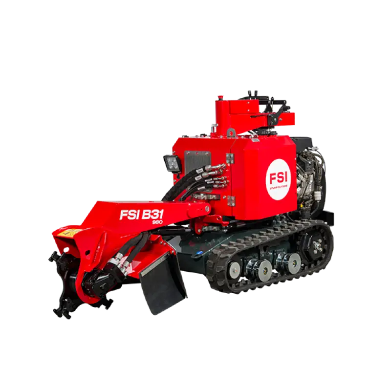 FSI B31-980 38hp tracked stump grinder with counter-rotating tracks and 467mm cutting wheel
