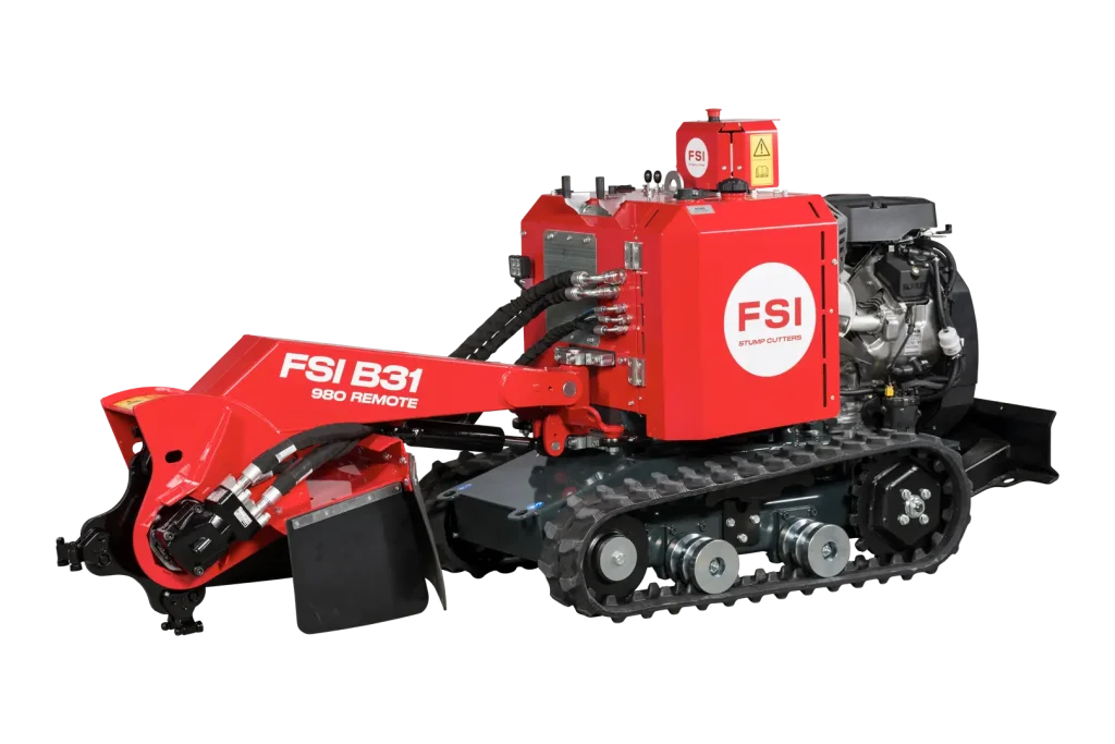 FSI B31-980 Remote 38hp tracked stump grinder with remote control capability