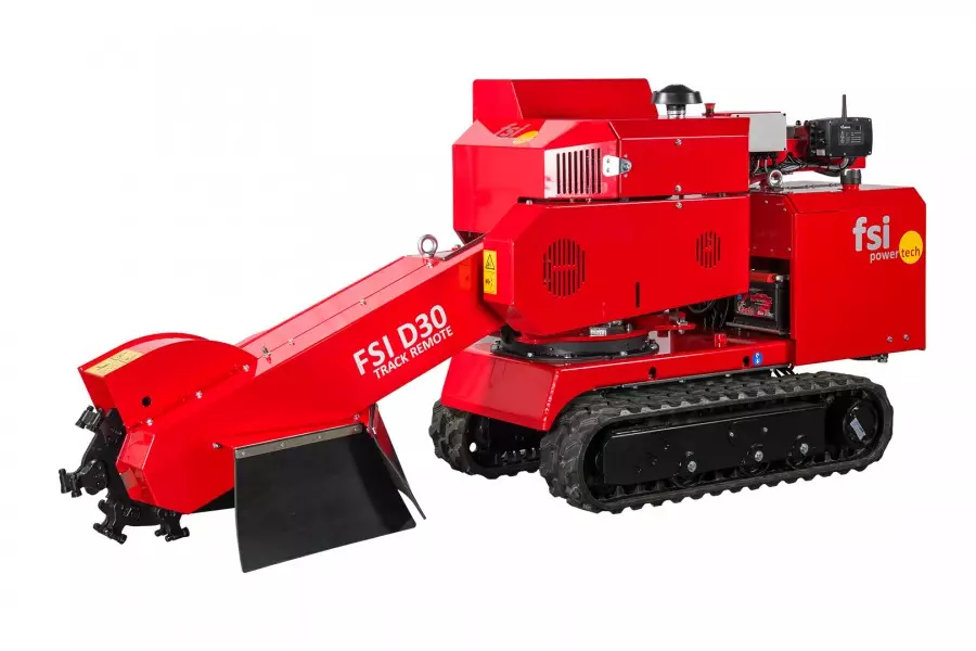 FSI D30 Track Remote stump grinder side view