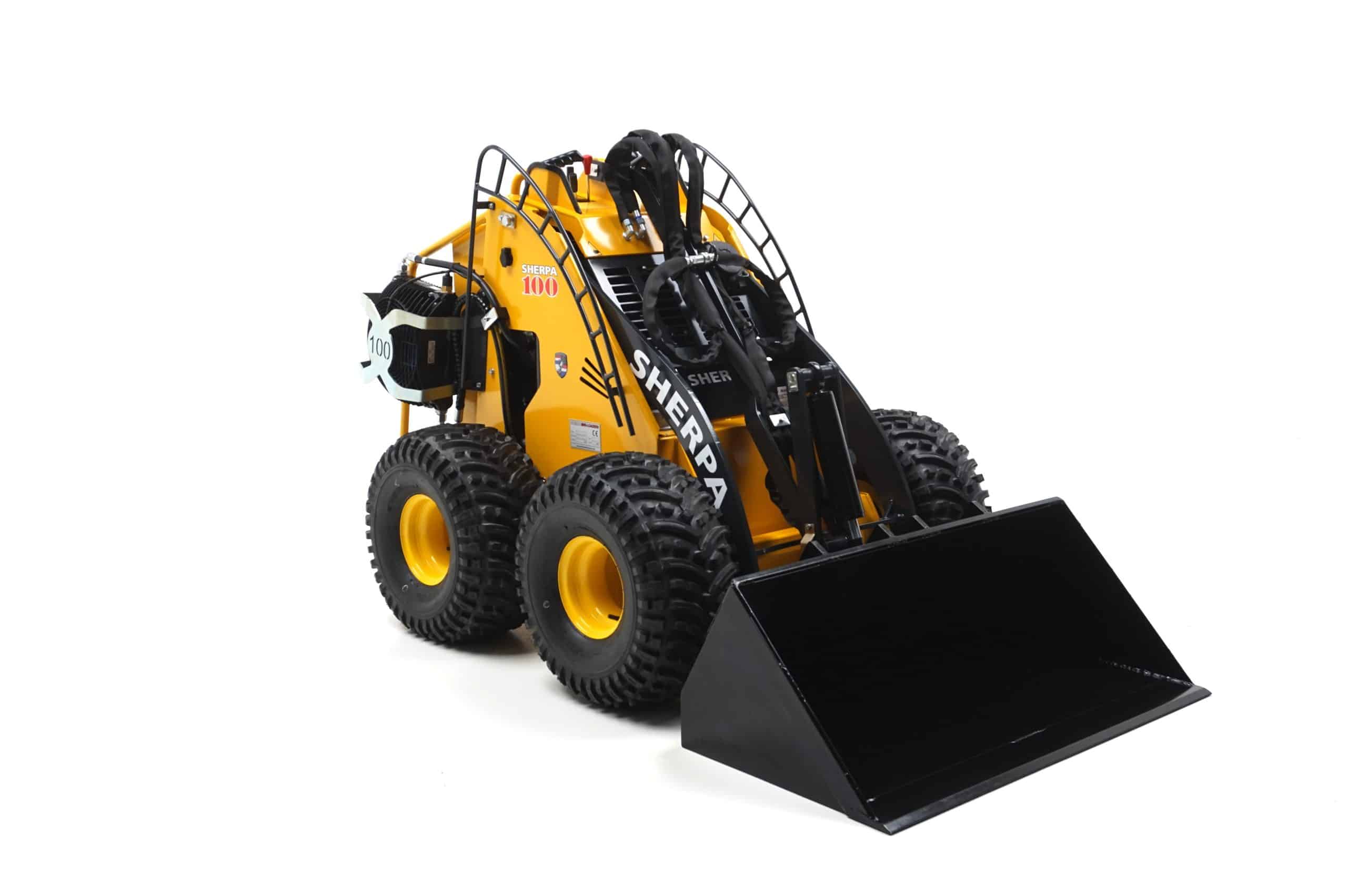 Sherpa 100 Diesel mini loader with Kubota D722 engine, front view